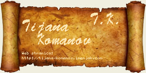 Tijana Komanov vizit kartica